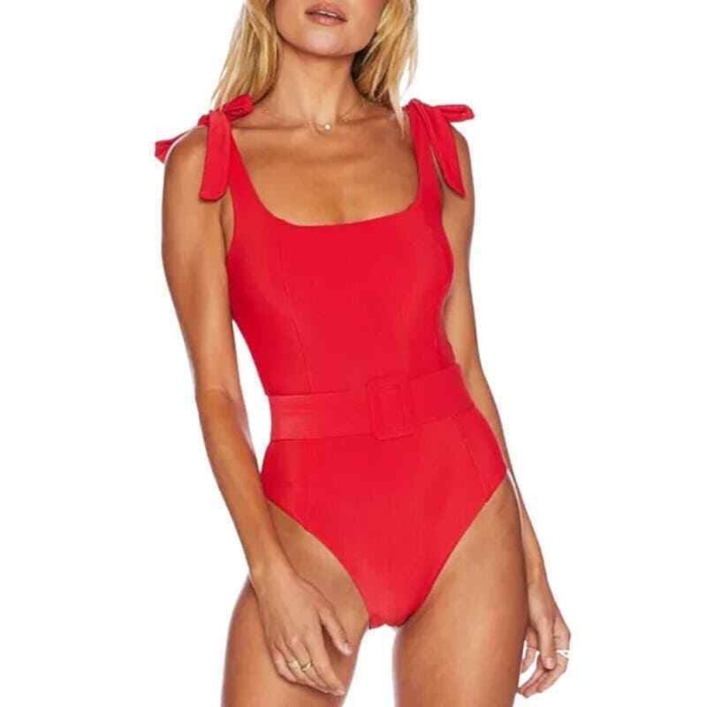 NWT Beach Riot Sydney Belted One piece in Red